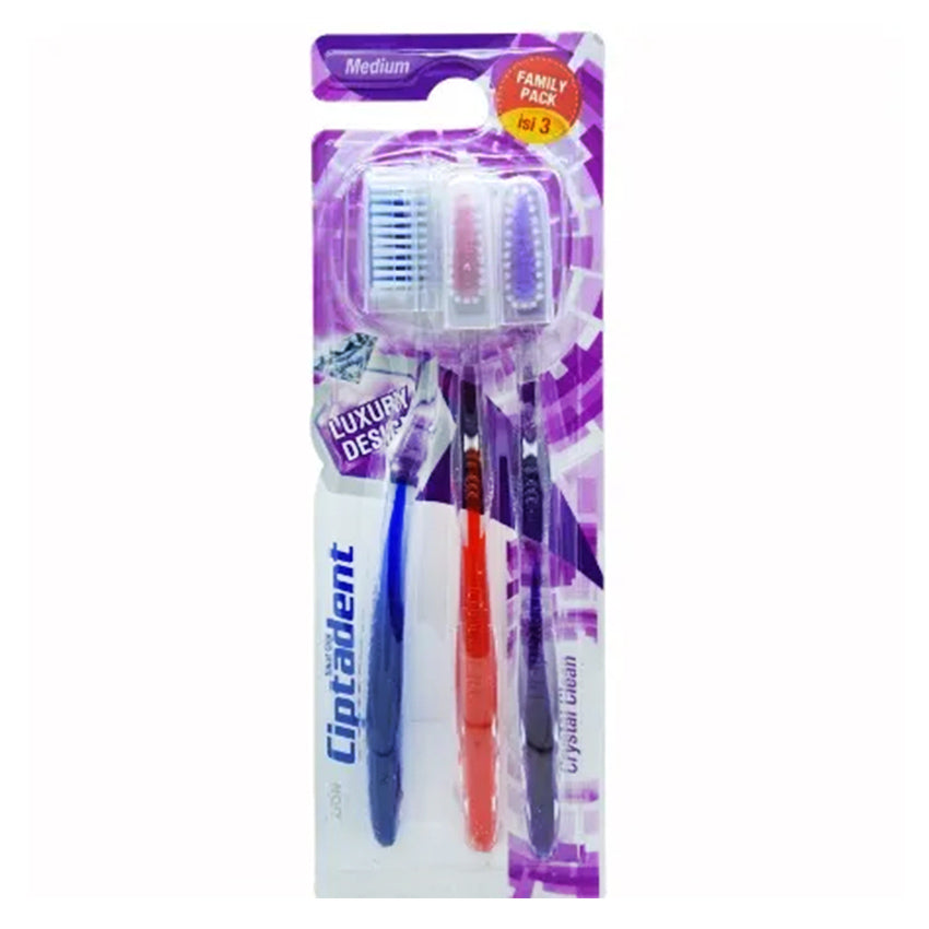 Ciptadent Crystal Clean Medium Toothbrush - 3 Pcs
