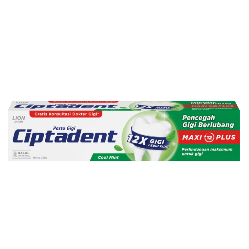 Ciptadent Maxi 12 Plus Cool Mint Toothpaste - 225 gr