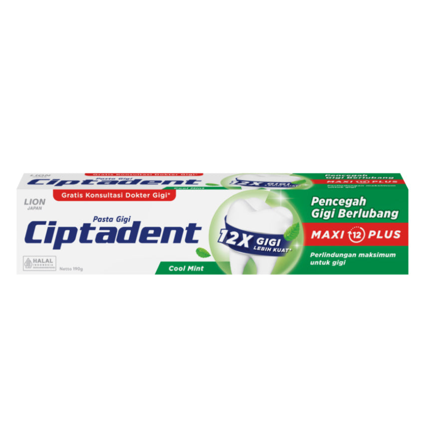 Ciptadent Maxi 12 Plus Cool Mint Toothpaste - 190 gr