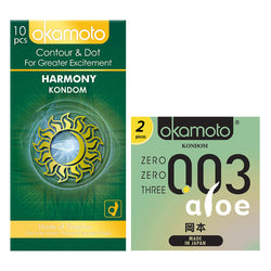 Gambar Okamoto Kondom Harmony - 10 Pcs  Okamoto Kondom Aloe - 2 Pcs Kondom