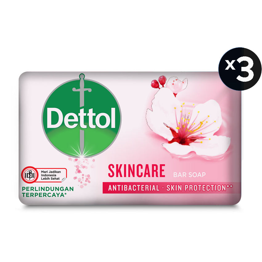 Dettol Bar Soap Skincare - 100 gr [3 Pcs]
