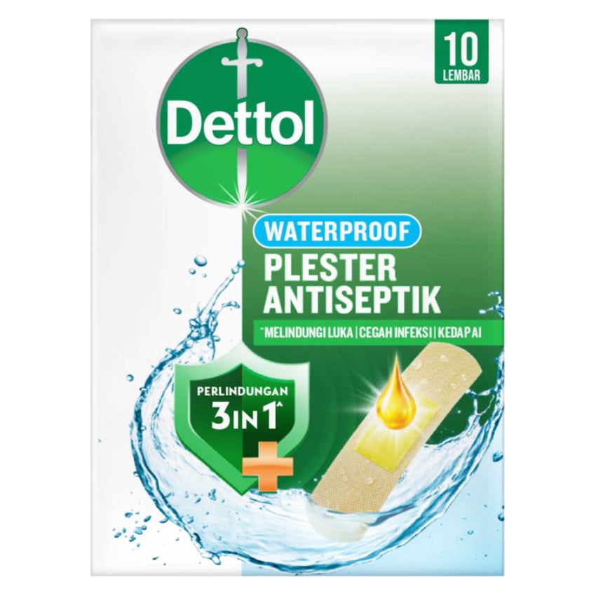 Gambar Dettol Plester Antiseptik Waterproof - 10 Sheets Jenis Kesehatan