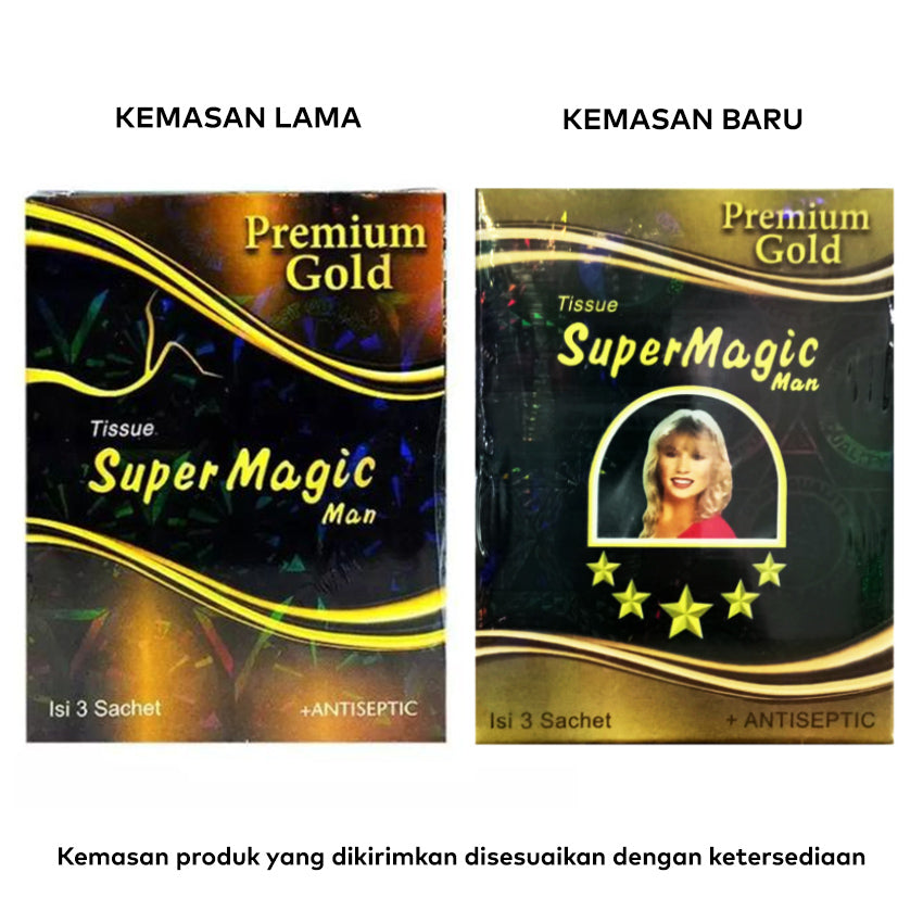 Super Magic Man Tissue Premium Gold - 3 Sachets