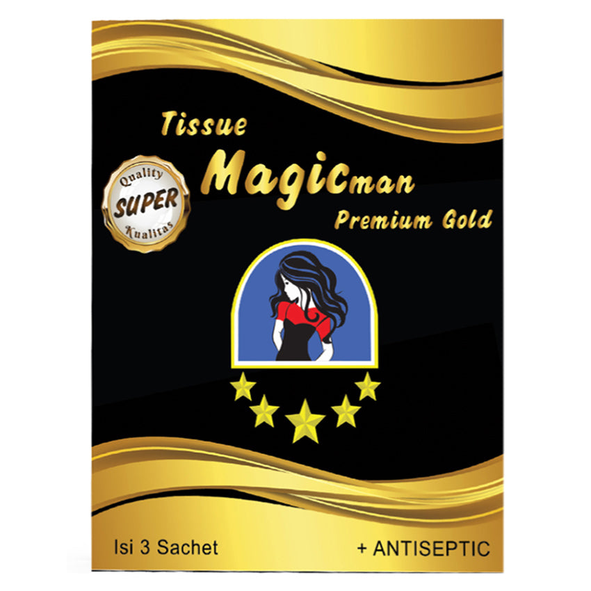Gambar Tissue Magic Man Premium Gold - 3 Sachets Jenis Obat Kuat