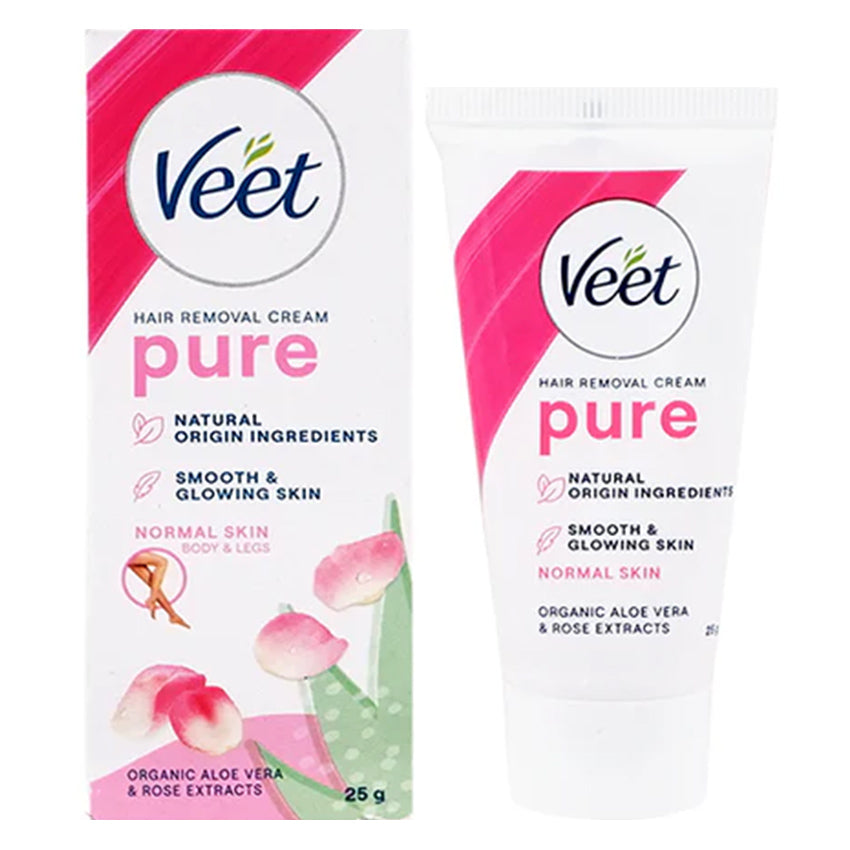 Veet Pure Hair Removal Cream Organic Aloe Vera & Rose Extracts - 25 gr