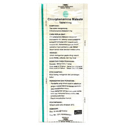 Gambar CTM 4 mg Obat Pereda Alergi - 10 Tablet [Trifa] Obat