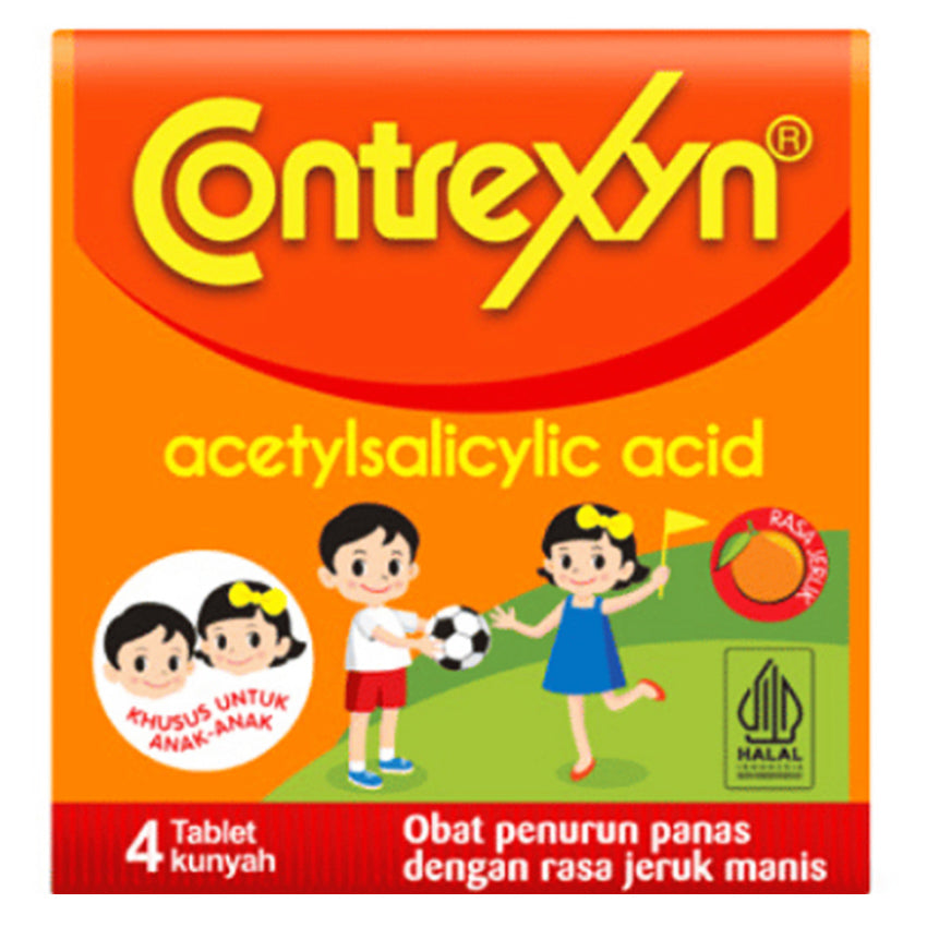 Contrexyn Obat Pereda Demam Anak Rasa Jeruk - 4 Tablet