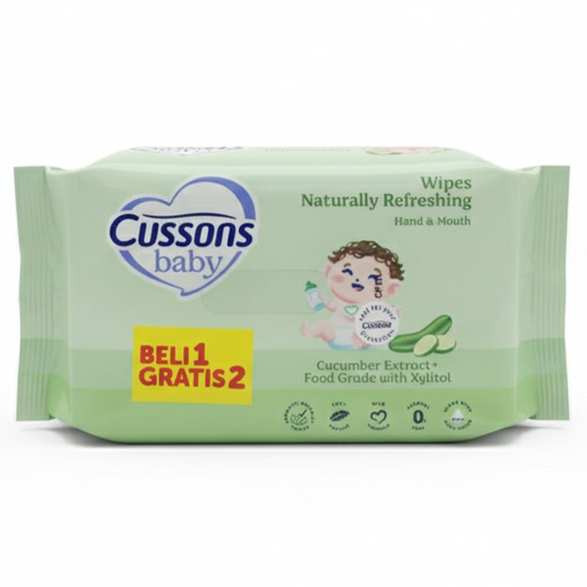 Gambar Cussons Baby Wipes Naturally Refreshing - 45 x 3 Sheets Jenis Perawatan Bayi & Anak
