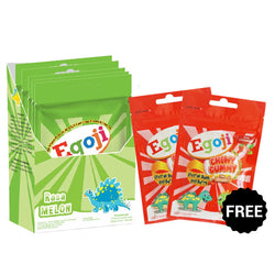 Gambar Egoji Chewy Rasa Melon Box - 50 Pcs | Free 2 Sachet Chewy Gummy Rasa Strawberry Suplemen Kesehatan