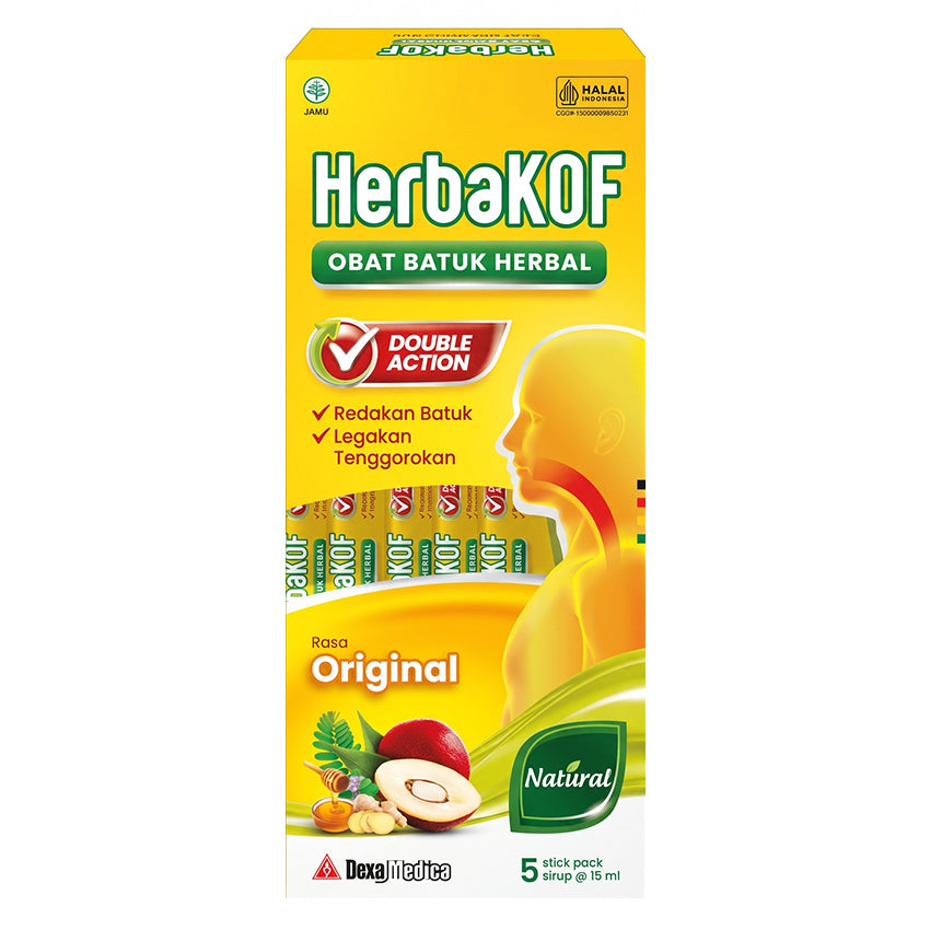 Herbakof Obat Batuk Herbal Stick Pack - 5 Pcs