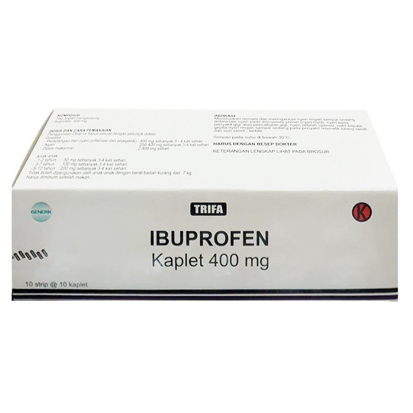 Ibuprofen 400 mg Obat Pereda Nyeri - 100 Tablet [TRL]