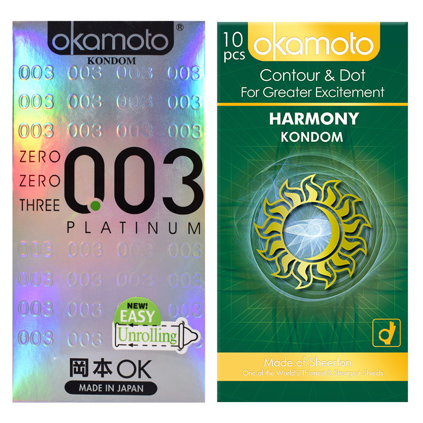 Okamoto Kondom Platinum - 10 Pcs  Okamoto Kondom Harmony - 10 Pcs