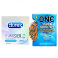 Durex Kondom Invisible 2 Pcs + ONE Kondom Super Sensitive 3 Pcs
