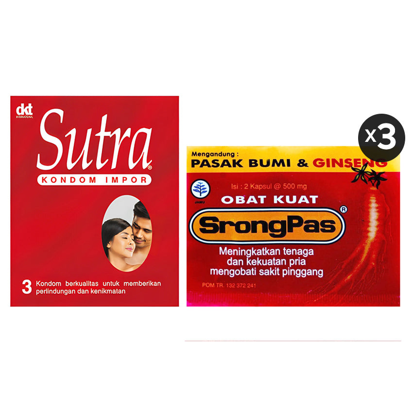 Srongpas Herbal Stamina Pria - 3 Strip + Sutra Merah 3's
