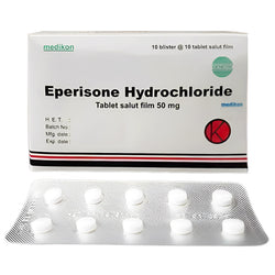 Gambar Eperisone Hydrochloride 50 mg Obat Kejang Otot - 10 Tablet Obat