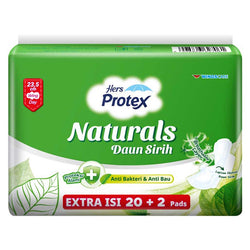 Gambar Hers Protex Naturals Daun Sirih Wing 23,5 cm - 20 Pads Perawatan Ms V
