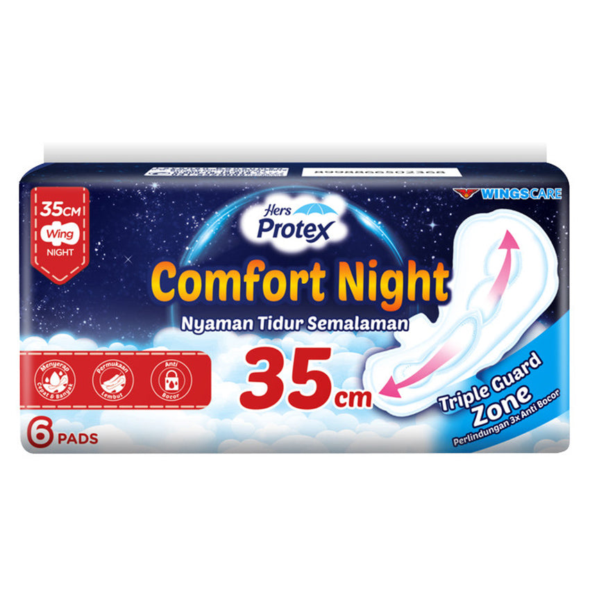 Hers Protex Comfort Night Wing 35 cm - 6 Pads