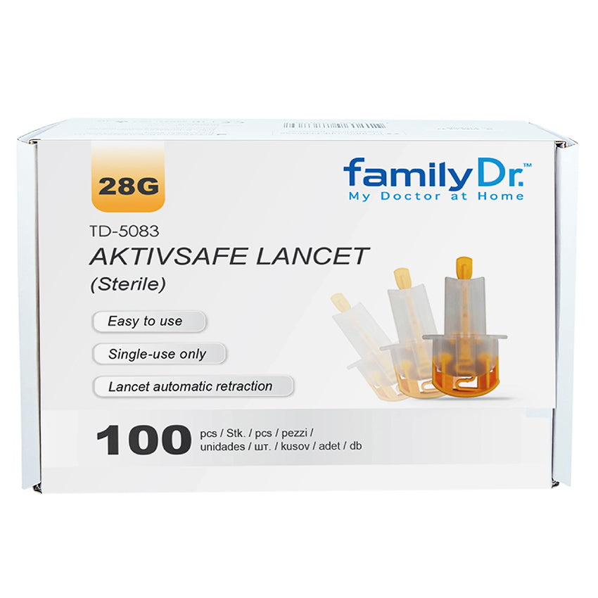 FamilyDr Aktivsafe Lancet Jarum Penusuk Steril - 100 Pcs