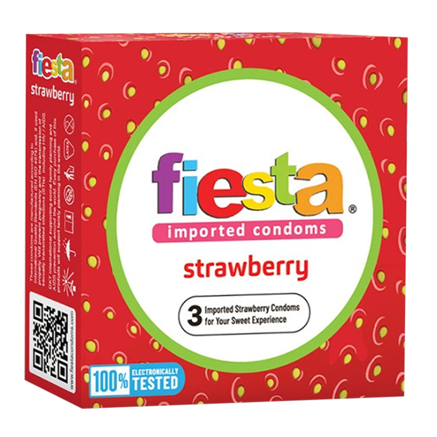 Fiesta Kondom Strawberry - 3 Pcs