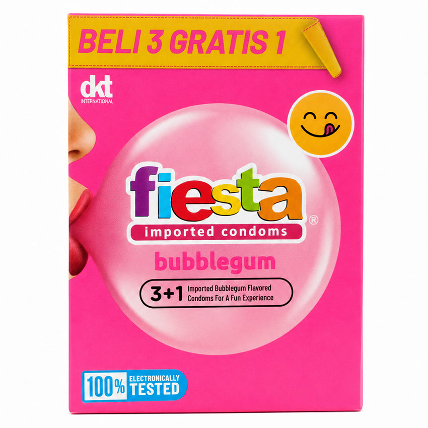 Fiesta Kondom Bubble Gum - 3 Pcs (Free 1 Pcs)