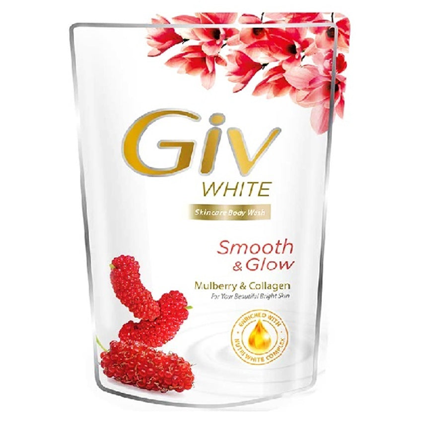 Gambar Giv Glowing White Body Wash Mulberry Pouch - 400 mL Jenis Perawatan Tubuh
