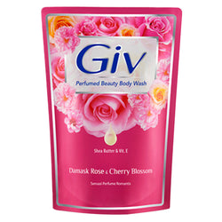 Gambar Giv Damask Rose & Cherry Blossom Body Wash Pouch - 450 mL Perawatan Tubuh