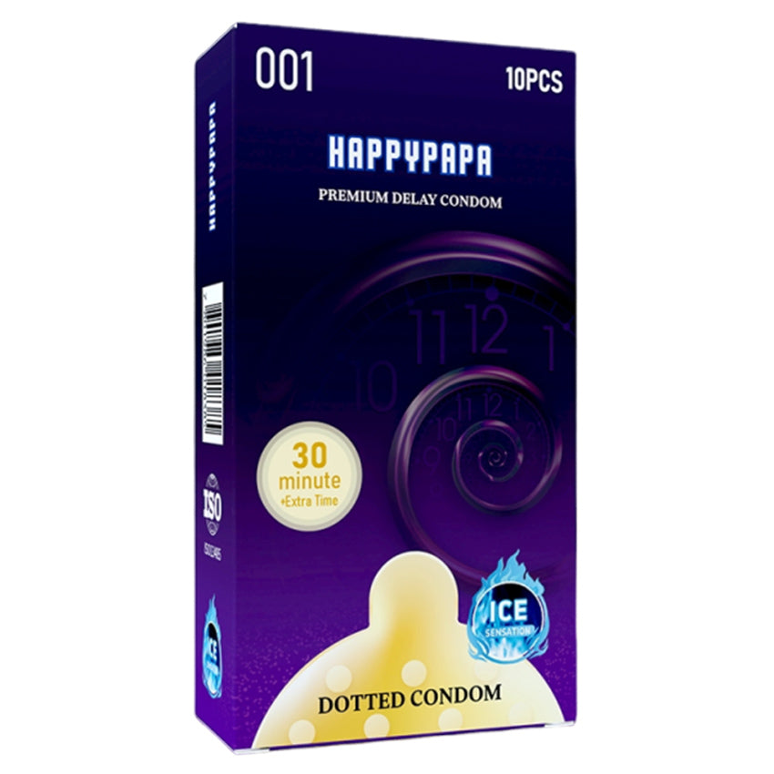Happypapa Kondom 001 Gerigi Ice Ungu - 10 Pcs