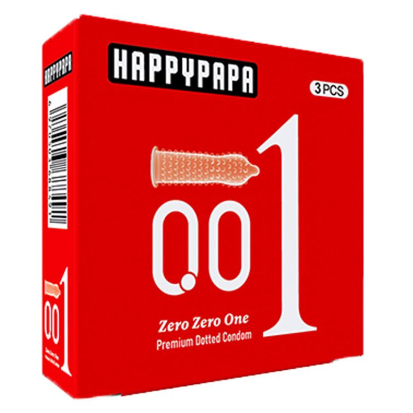 Happypapa Kondom 001 Gerigi Merah - 3 Pcs