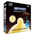 Happypapa Kondom 001 Super Tipis Ice Hitam - 3 Pcs