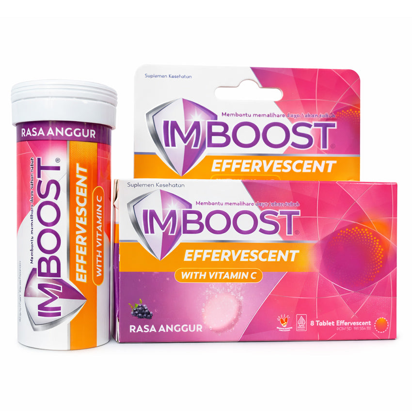 Imboost Effervescent Rasa Anggur - 8 Tablet