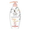 K Natural White Cotton Flower Body Wash Bottle - 500 mL