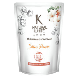 Gambar K Natural White Cotton Flower Body Wash Pouch - 400 mL Perawatan Tubuh