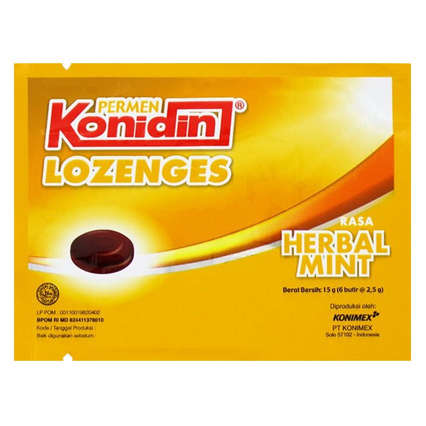 Konidin Lozenges Herbal Permen Pelega Tenggorokan - 6 Pcs