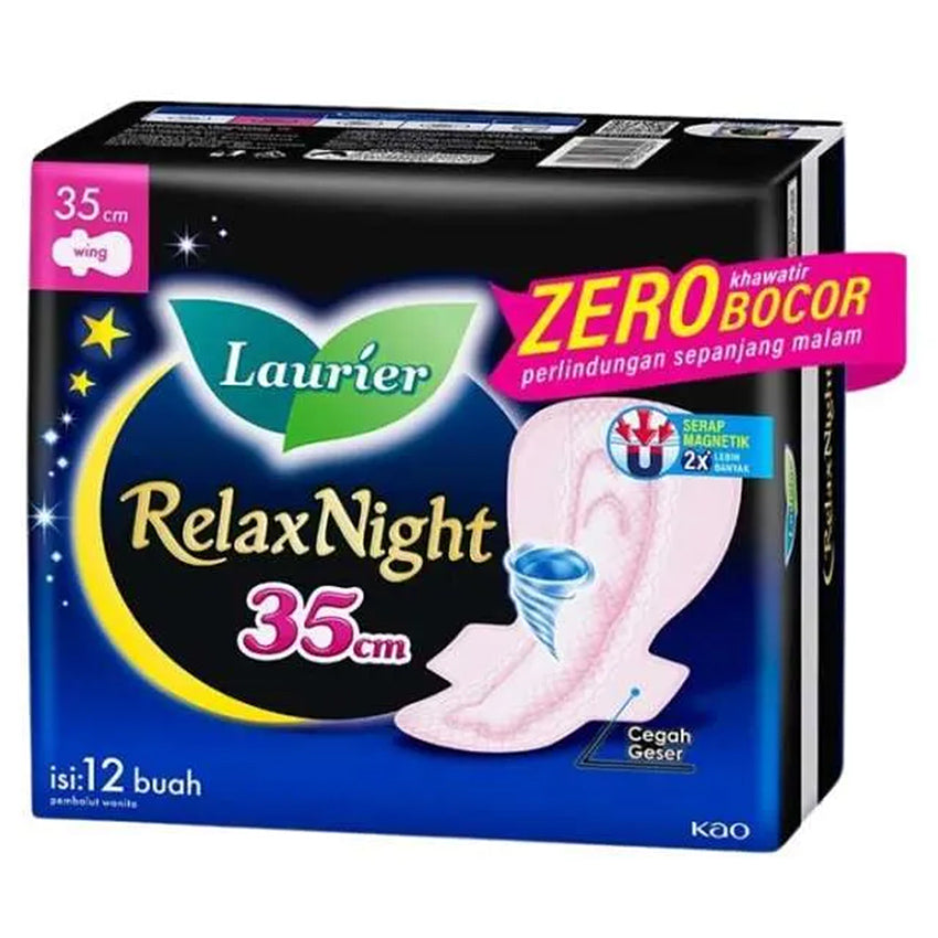 Laurier Relax Night Pembalut Wanita Wing 35cm - 12 pcs