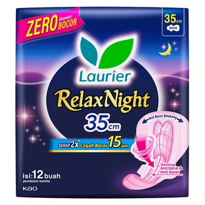Laurier Relax Night Pembalut Wanita Wing 35cm - 12 pcs