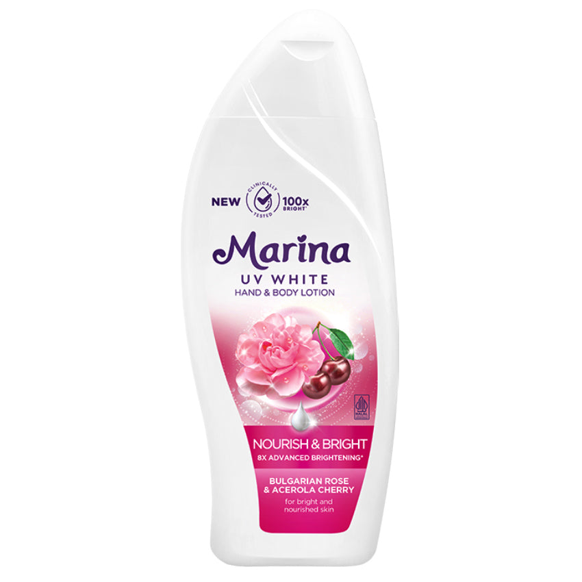 Marina Handbody Lotion Uv White Nourish & Bright - 185 mL