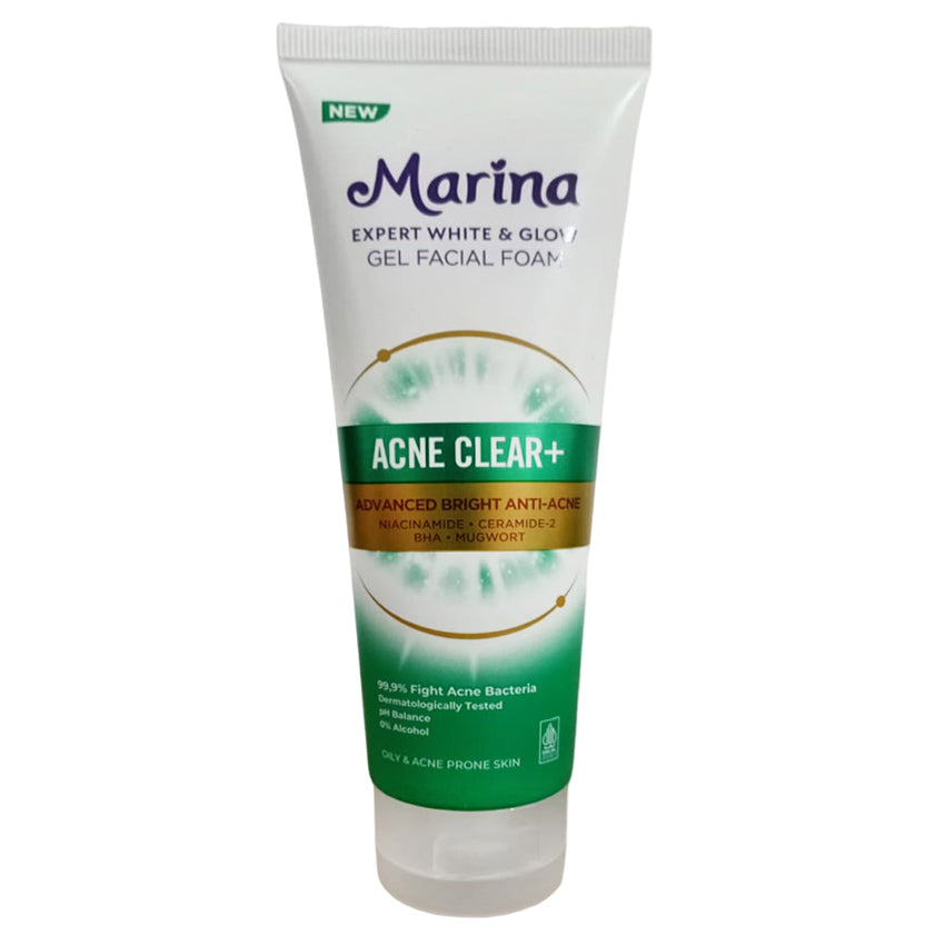 Marina Expert White & Glow Gel Facial Foam Acne Clear - 100 mL