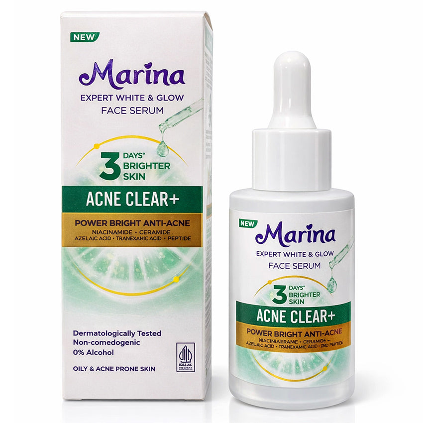 Marina Expert White & Glow Power Bright Face Serum Acne Clear - 25 mL