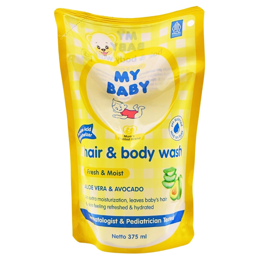 Gambar My Baby Hair & Body Wash Aloe Vera & Avocado Pouch - 375 mL Jenis Perlengkapan Bayi & Anak