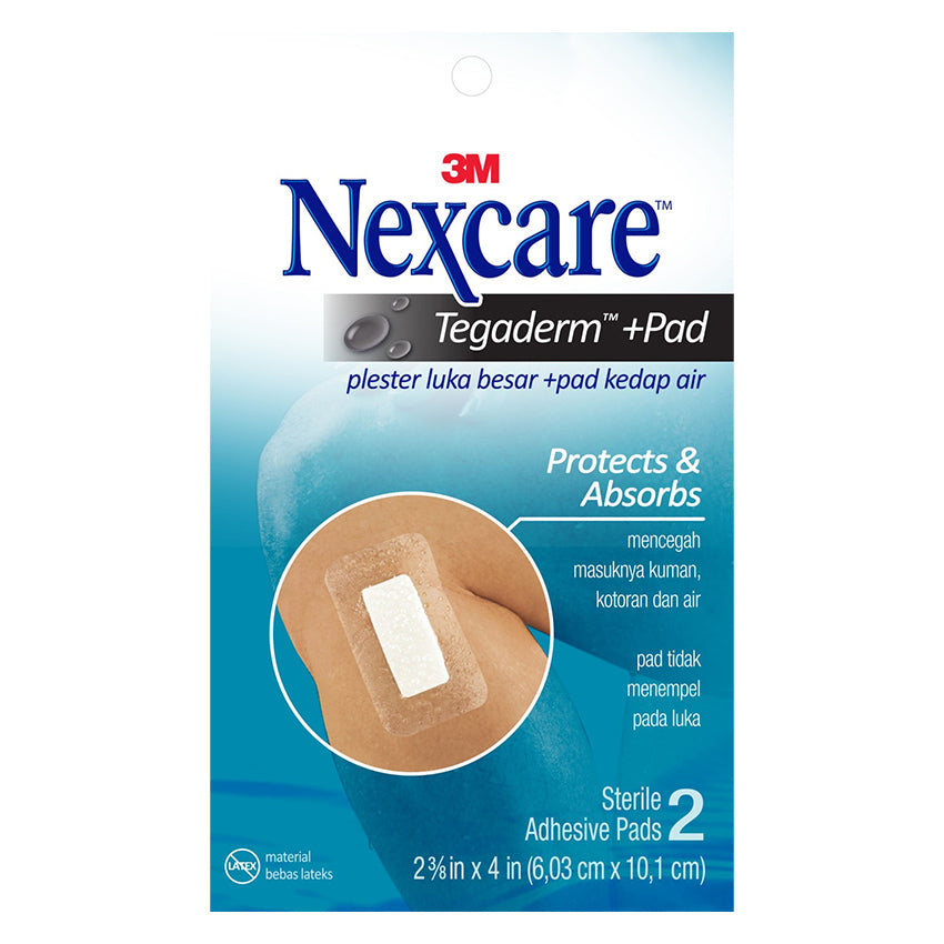 Nexcare Tegaderm + Pad Plester Luka Besar - 2 Sheets