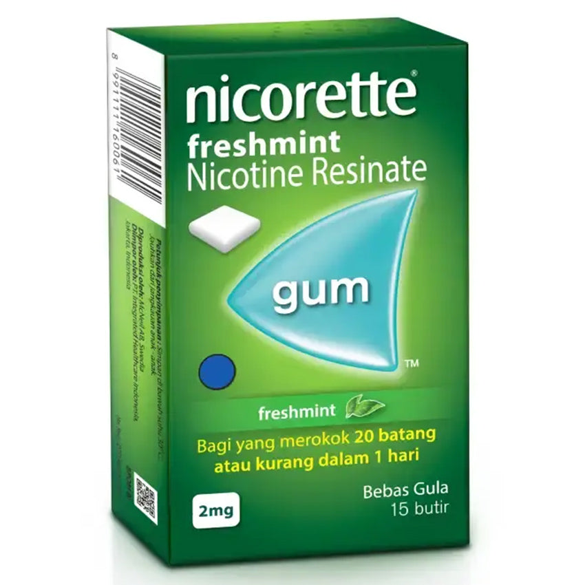 Gambar Nicorette Freshmint Gum 2mg - 15 Pcs Jenis Obat