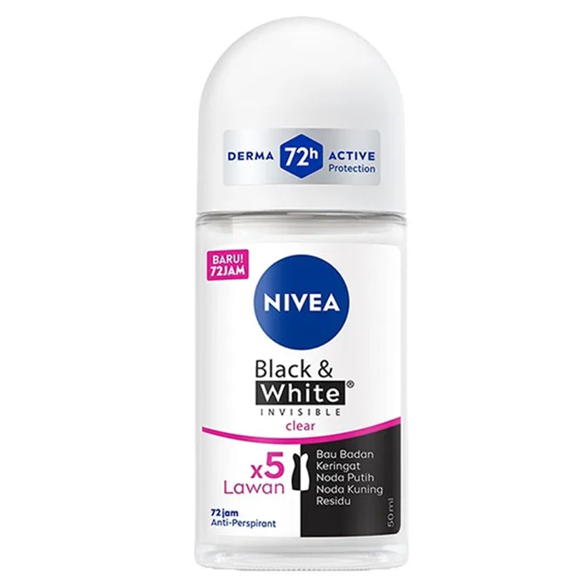 Nivea Invisible Black & White Invisible Clear Deodorant Roll On - 50 mL