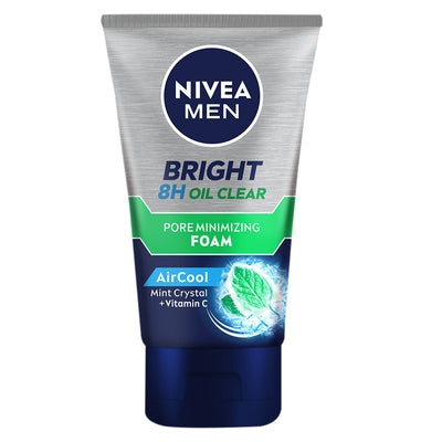 Nivea Men 8H Bright Oil Clear Pore Minimizing Facial Foam - 100 mL