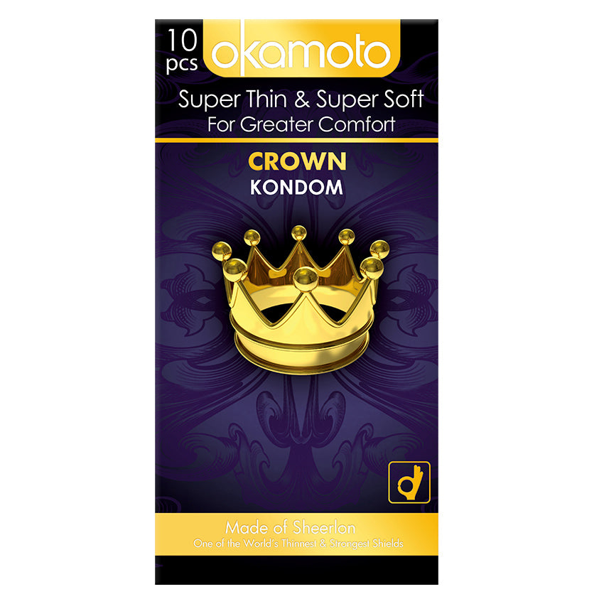 Okamoto Kondom Crown - 10 Pcs + Okamoto Kondom Aloe - 2 Pcs