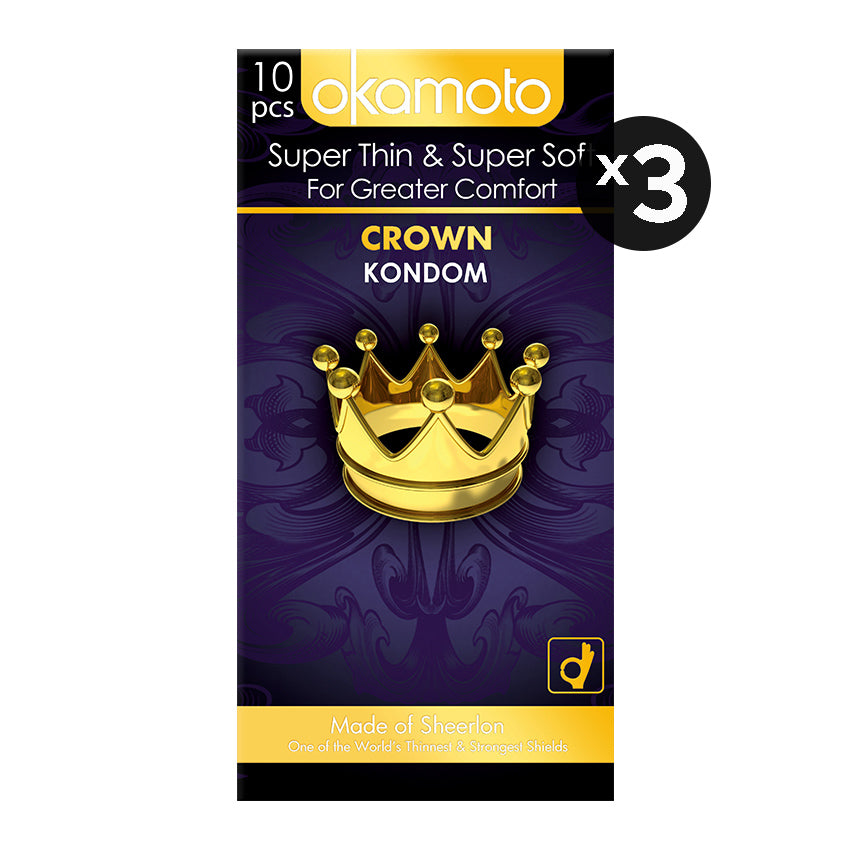 Okamoto Kondom Crown - 10 Pcs (3 Box)