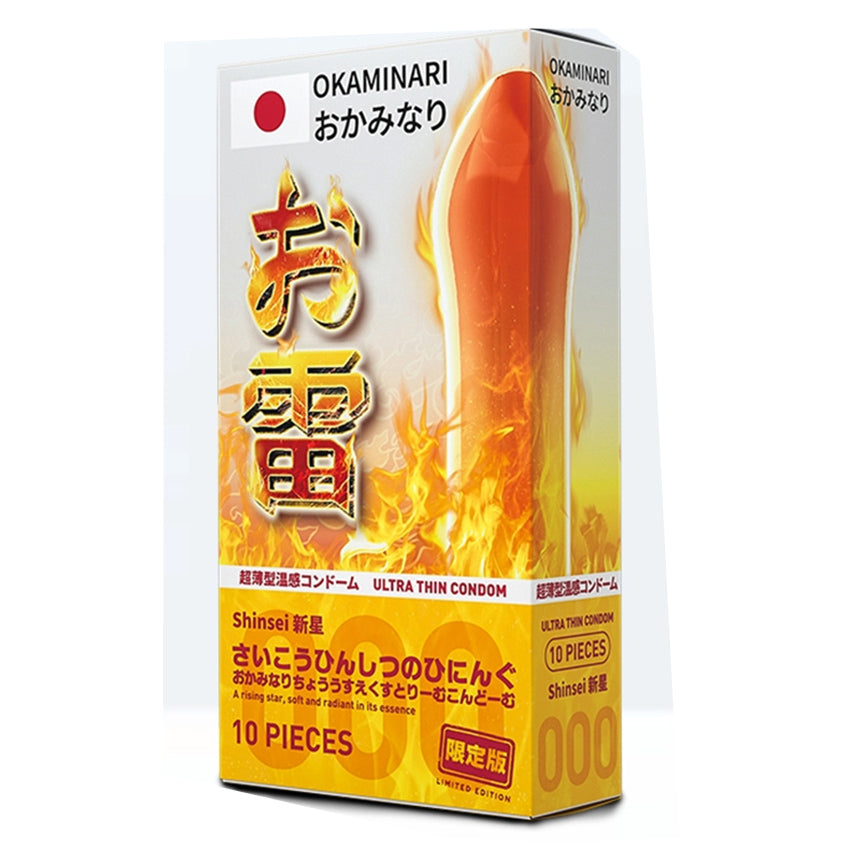 Okaminari Shinsei Kondom 001 Tipis Hot - 10 Pcs