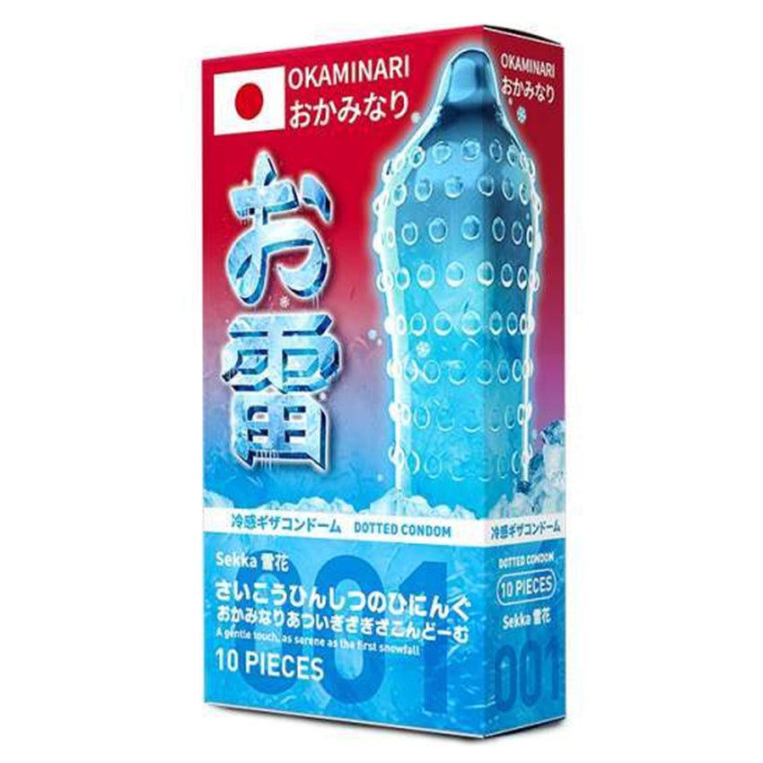 Okaminari Sekka Kondom 001 Gerigi Tebal Ice - 10 Pcs