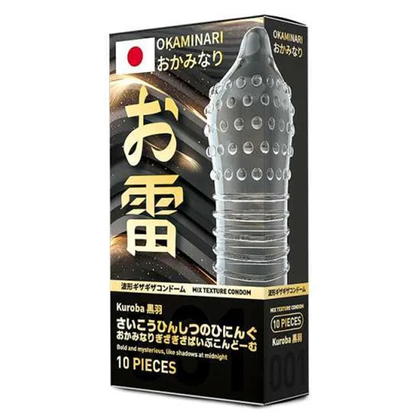 Okaminari Kuroba Kondom 001 Gerigi Pipa Original - 10 Pcs