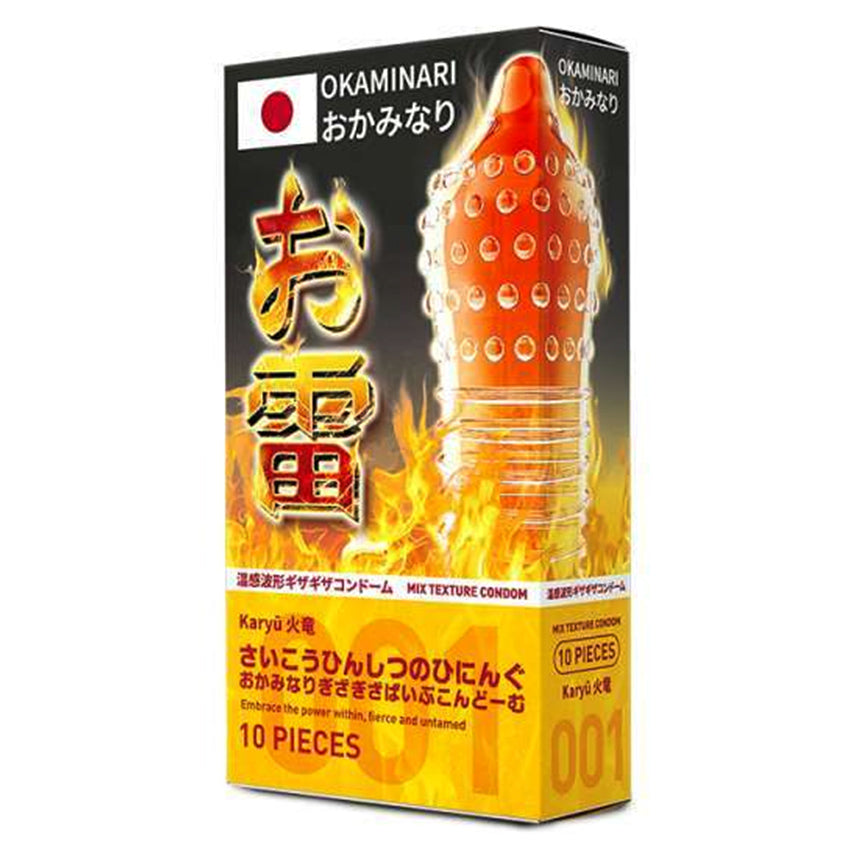 Okaminari Karyu Kondom 001 Gerigi Pipa Hot - 10 Pcs