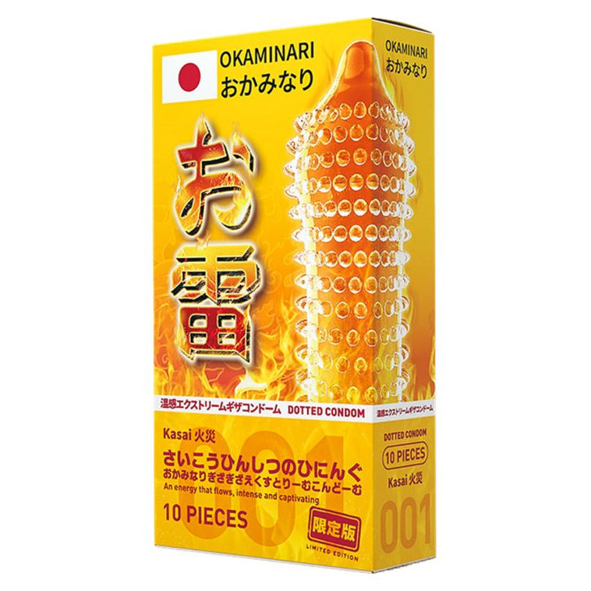 Okaminari Kasai Kondom 001 Gerigi Xtreme Hot - 10 Pcs
